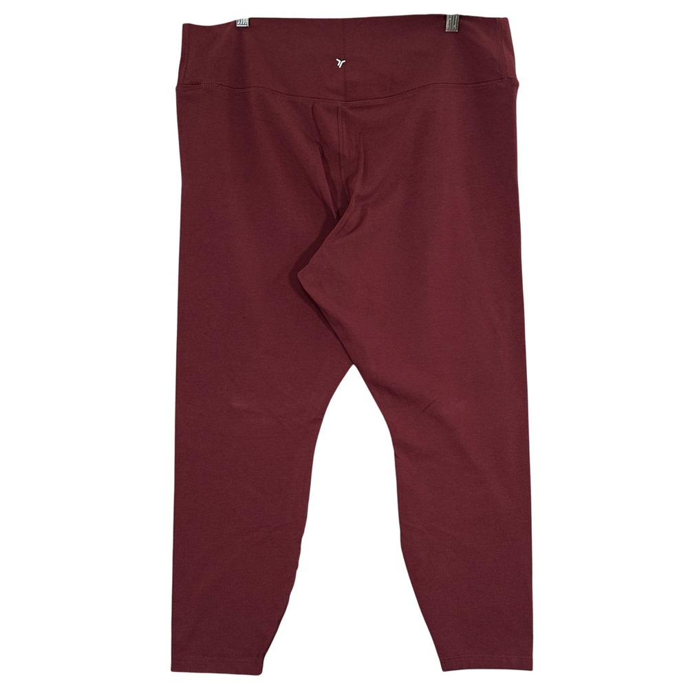 Old Navy Active PowerChill Extra High-Rise Crossover Leggings Burgundy 2X 17014 - Picture 2 of 9
